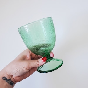 Vintage Depression Era green crackle glass candy jar by Jeannette Glass, Vintage Green glass, Retro candleholder