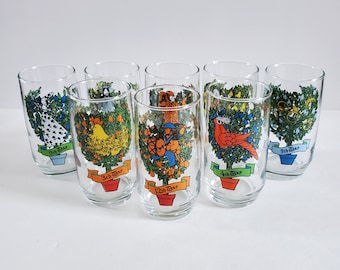 Vintage 1970s Anchor Hocking Twelve Days of Christmas Tumbler - Choose Your Own