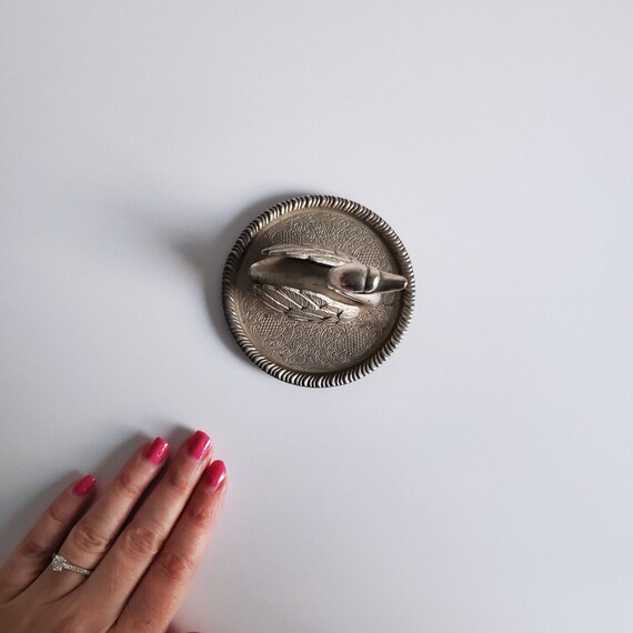 Vintage Silverplated Swan Ring Holder, Retro Jewe… - image 7
