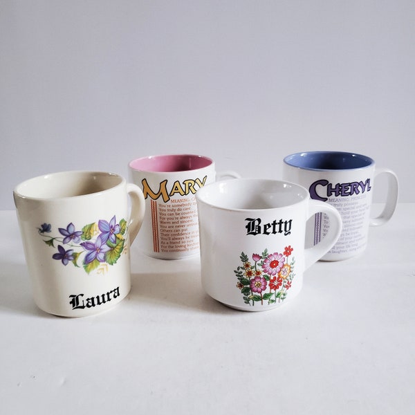Vintage 1970s/80s Choose Your Own Name Coffee mugs, Gift for him her
