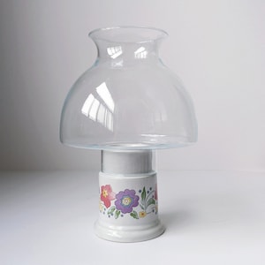 MCM Vintage Hurricane Glass Tealight Candleholder. Made in Japan