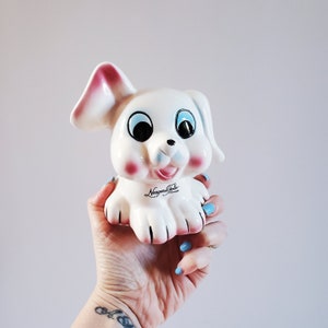 Vintage Ceramic Puppy Dog Souvenir Coin Bank, Niagara Falls Canada, Dog Money Piggy Bank, Mid Century Kitsch Collectibles, Coin Deposit Bank