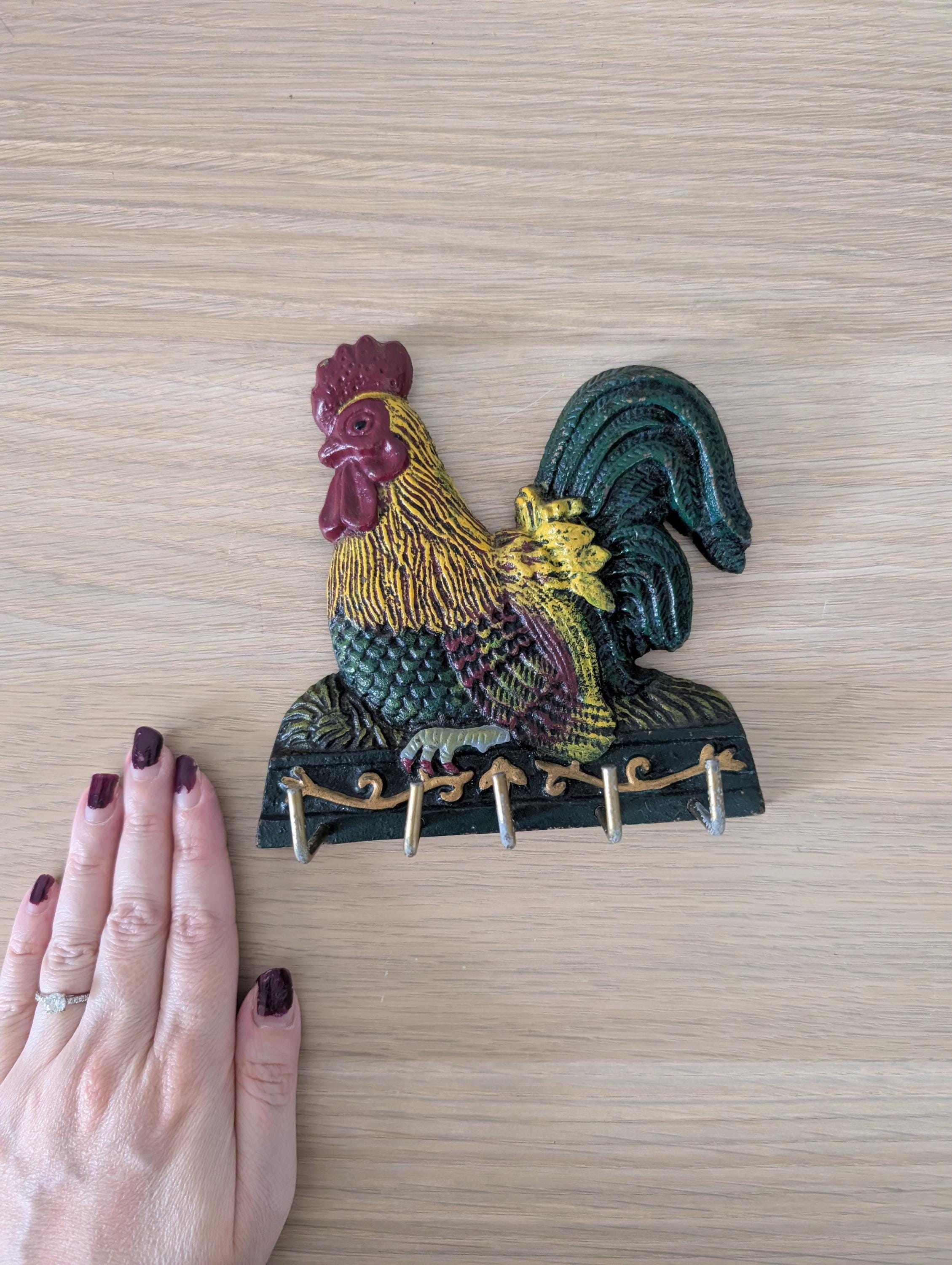 Roaster Key Rack Vintage Cast Iron Rooster Key Holder, Wall Hanging Organizer - Etsy