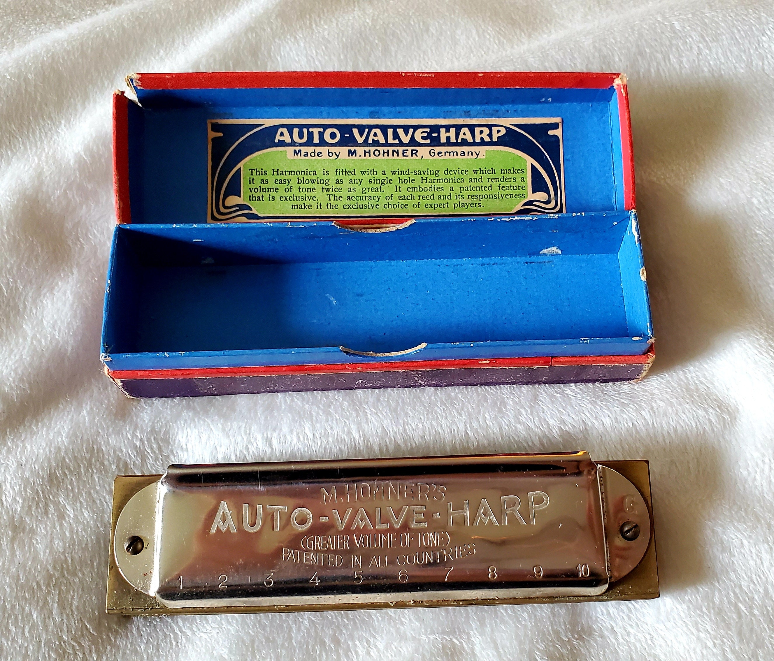 M. Hohner auto valve harp Organ Tone Harmonica in g With Original