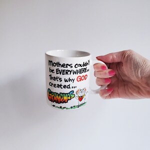 Vintage 1980s Grandma Mug: Retro Rainbow Coffee Cup, Made in Japan