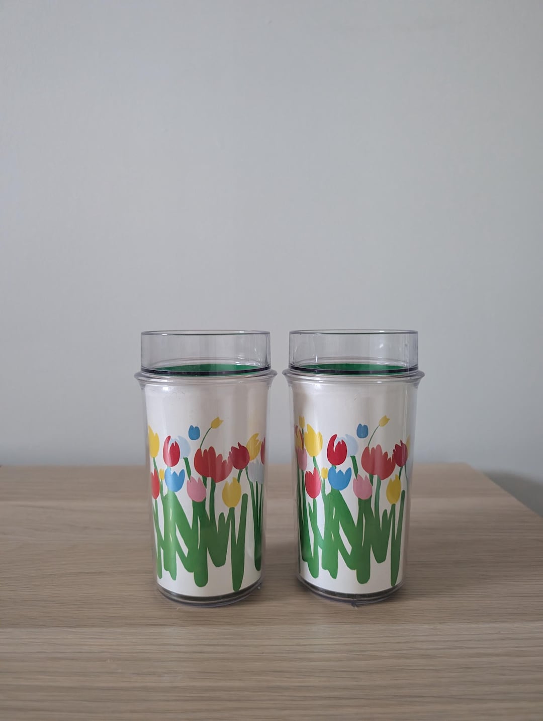 Vintage 1960s Tulip Plastic Tumblers by Audrey, Set of 2, Retro Barware ...