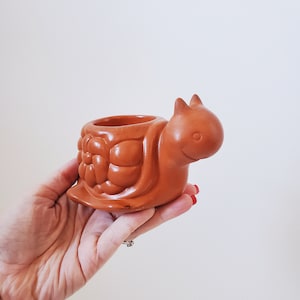 Vintage 1990s Partylite Terracotta Snail tealight holder, Retro Candle Holder, Animal Decor, apartment Decor