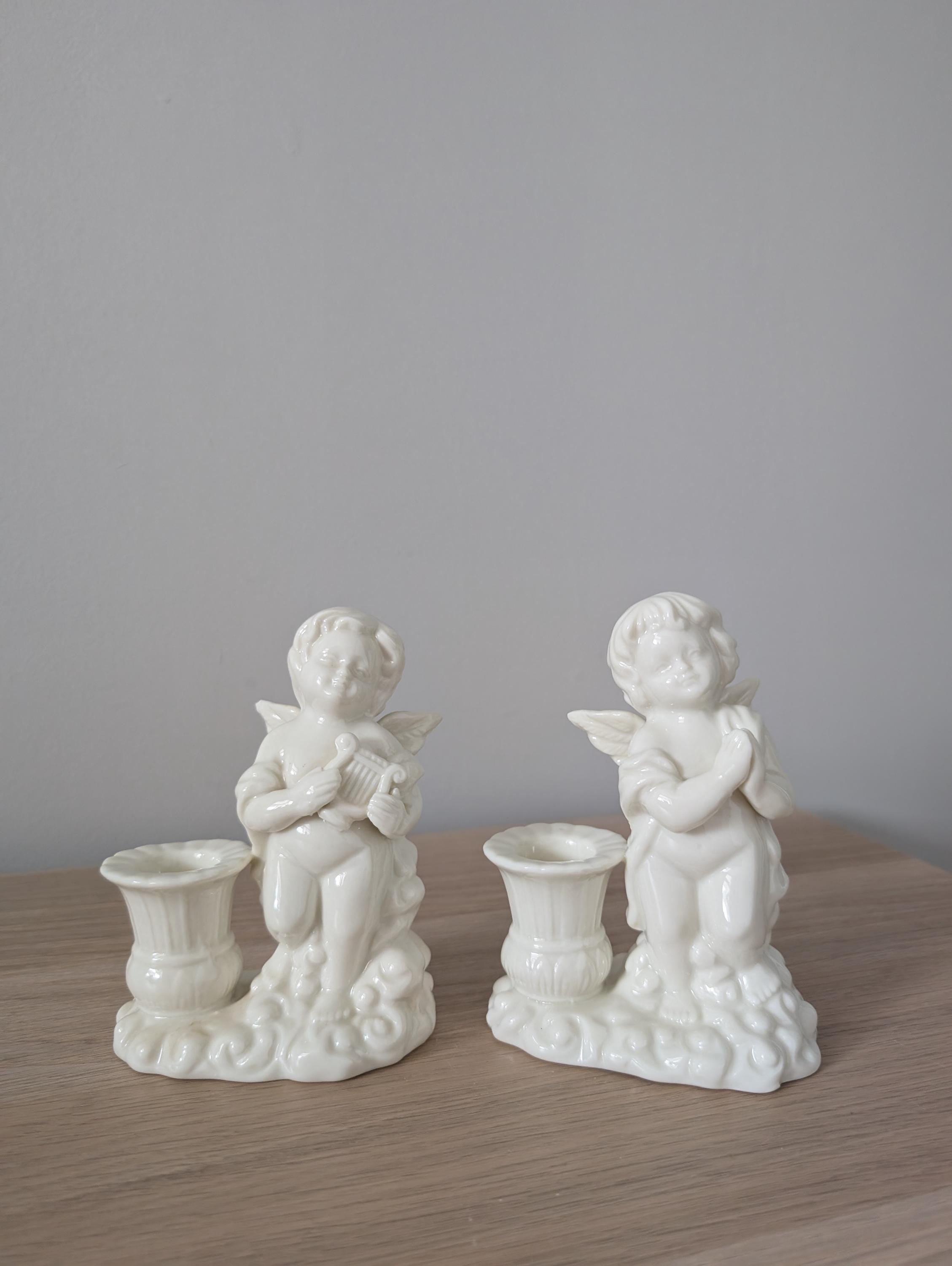 【超希少】マーク・ロバーツエンジェルペア　キャンドルホルダー Vintage Ceramic Angel Candlestick Holders, Set of 2 - Etsy