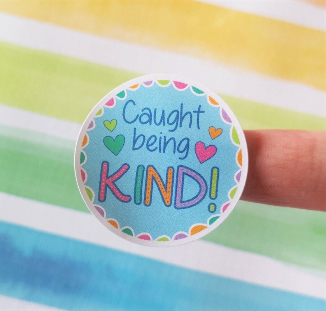 caught-being-kind-stickers-friendship-stickers-school-etsy