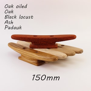 Wooden Boat Cleat 150mm (6 inch), oak, oak oiled, ash, black locust, sapele