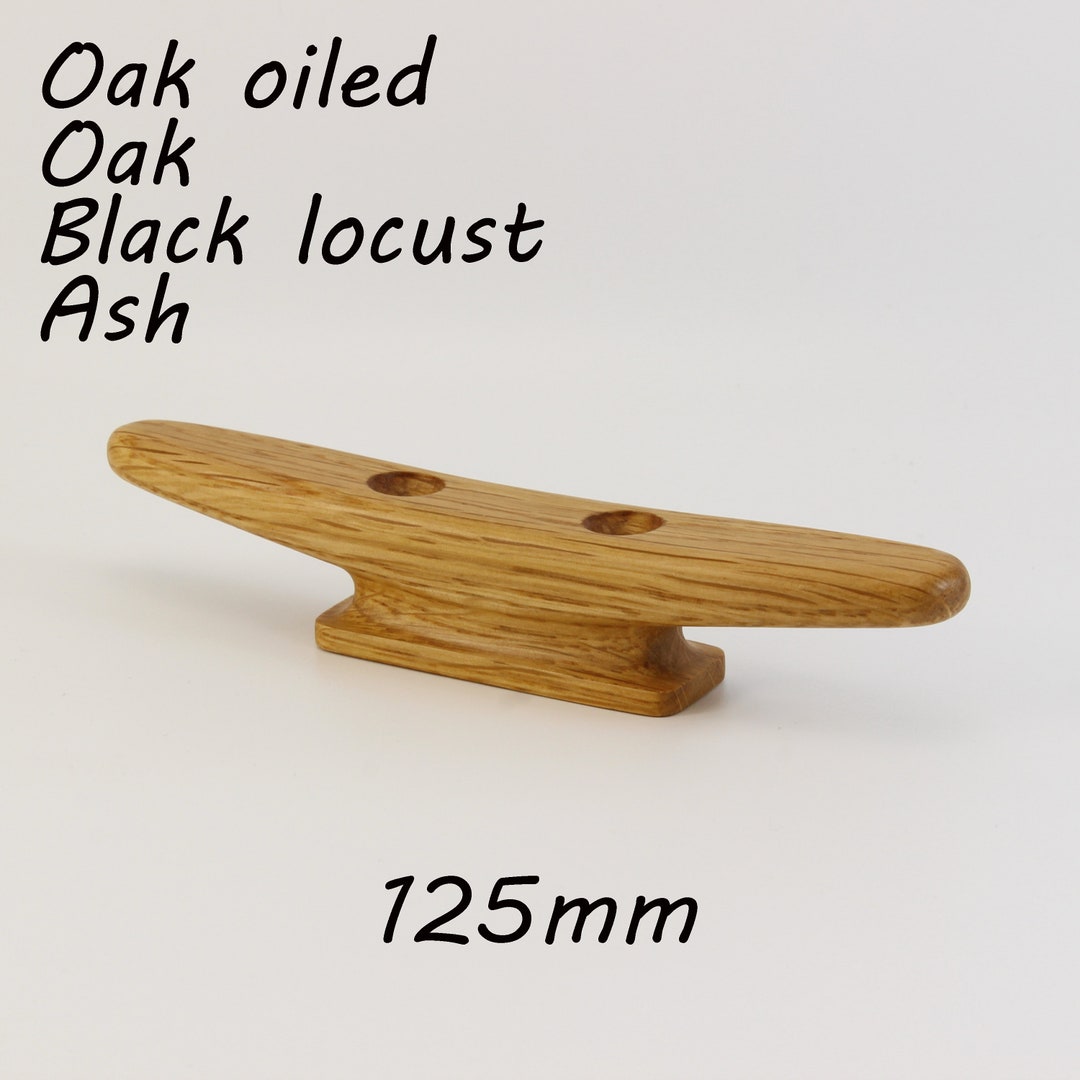 Wooden Boat Cleat 125mm 5 Inch, Oak, Oak Oiled, White Ash, Black Locust