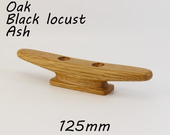 Wooden Boat Cleat 125mm (5 inch), oak, oak oiled, white ash, black locust