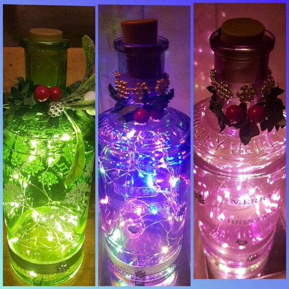 Whitley Neill Hand Decorated Glitter Fairy Light Gin Bottles Made To Order
