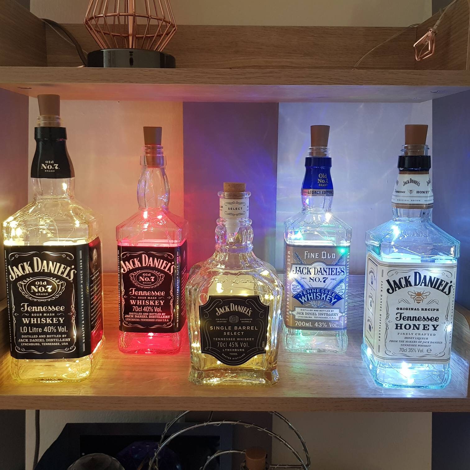 Jack Daniels Light up Bottles/home Bar Accessories/bottle Lights/bottle