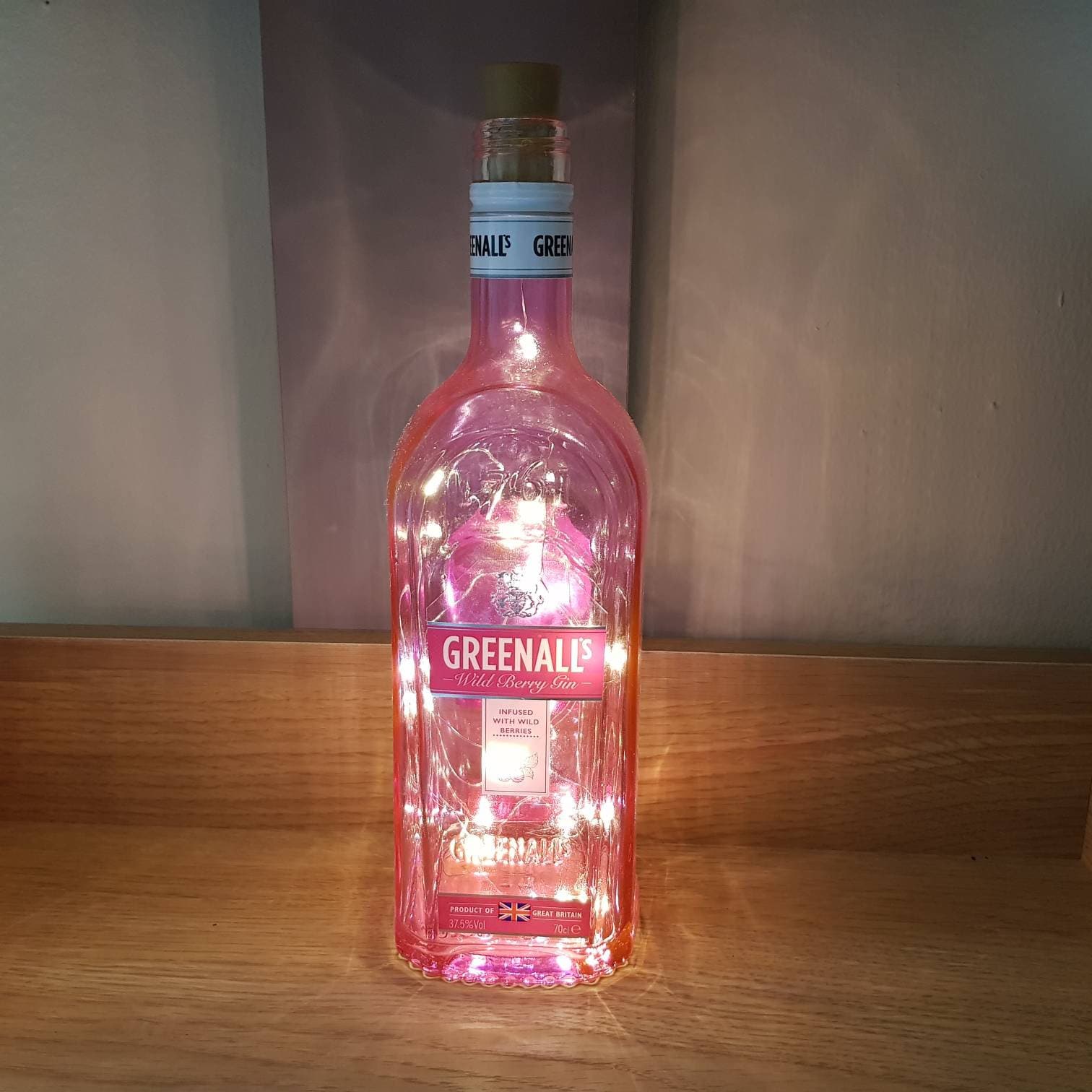 Light up Gin Bottle/pink Gin Light up Bottle/pink Gin/home Bar Etsy UK