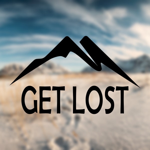 Get Lost Mountain Decal | Laptop Sticker | Car Decal | Camping | Hiking | Explore | Adventure