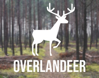 Overlandeer | Overland Vinyl Decal | Deer |  Nature | Outdoors Decal | Vehicle | Car | Laptop