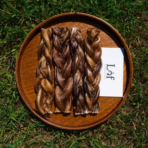 Lof Premium 6-Inch Braided Bully Sticks - Odor-Free, 100% Beef Pizzle from Grass-Fed Cattle