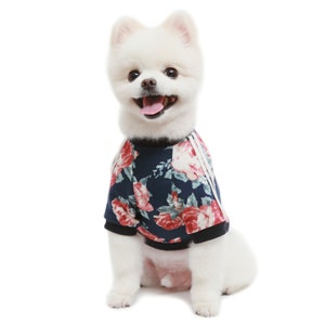 Camiseta de Jersey de Flor para Pequeño Tamaño Mediano Encantador Mascotas Adorables Perros Ropa