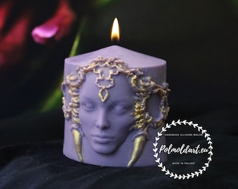 Stampo in silicone 3D di lusso a forma di Medusa e Gorgone per la creazione di candele, stampo per candele, gotico, serpente, serpenti, spirituale, stregoneria, mitologia greca