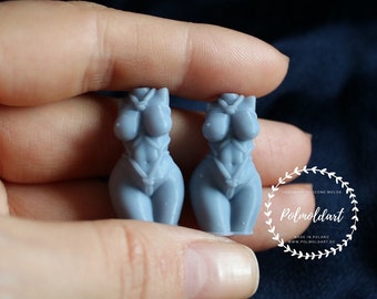 Earring size Shibari Woman torso 3D Silicone Mold for making candles, resin, soap, Goddess, candle mold, Female, woman,mini molds