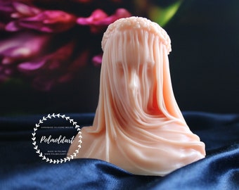The Veiled Maiden 3D silicone mold, candle, soap, resin, plaster, Veiled Virgin Mary, girl, candle mold, woman, staue, Greek