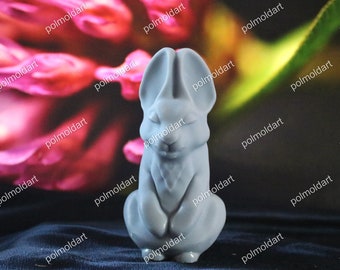 Funny Bunny 10cm 3D Silicone Mold for making candles, resin,soap, funny mold, rabbit, bachelorette party