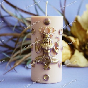 Cernunnos God Pillar 3D Silicone Mold for making candles, resin, soap, wiccan decor, altar candles, dryads, god, goddess, forest god