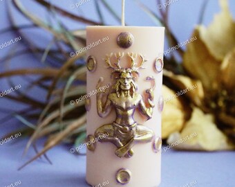 Cernunnos God Pillar 3D Silicone Mold for making candles, resin, soap, wiccan decor, altar candles, dryads, god, goddess, forest god
