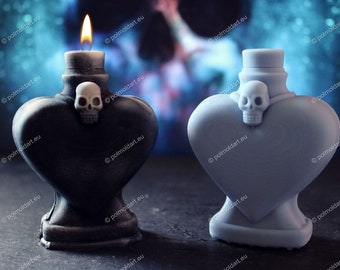 Love Potion Bottle 3D Silicone Mold for making candles, resin, soap, witch's drink, gothic, scull, halloween, love spell