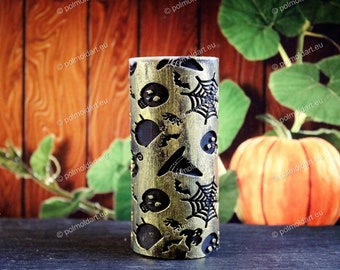 Halloween Cylinder 3D Silicone Mold, candle mold, resin, soap, pumpkin, skull, spider, candle mold, concrete mold, funny