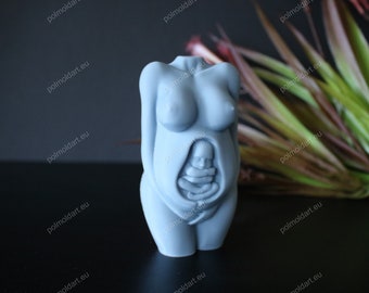 New Pregnant Female #3 3D Silicone Mold for making candles, soap, resin, nude, body, Mom to be, woman figure, Goddess, pregnancy