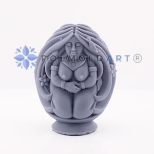 Earth Mother Goddess 3D Silicone Mold for making candles, resin, soap, Wicca, wiccan decor, altar candle, goddess