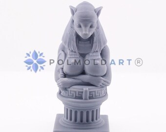 The goddess Bastet#2 3D Silicone Mold for making candles, resin, Goddess, breast, Female, woman, Egyptian, Greek, statue, mold