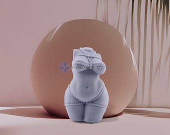 Curvy Bondage Woman torso 3D Silicone Mold for making candles, resin, soap, Goddess, candle mold, Female, woman, mold