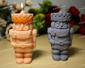 Nutcracker 3D Silicone Mold for making candles, resin, soap, Christmas mould, New Year mold, cracker, ornament, toy mold