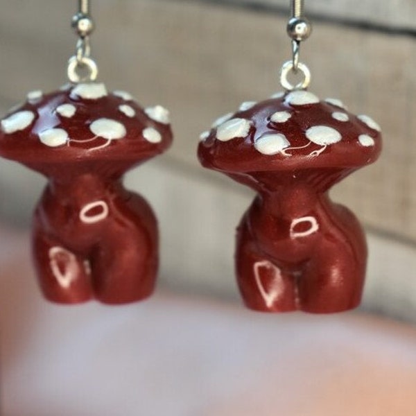 MINI Stampo in silicone 3D a forma di Dea Fungo, resina, Dea, stampo per candele, Donna, statua, stampo per orecchini, stampo per portachiavi