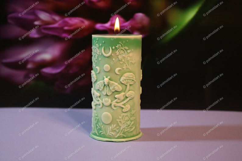 Moon phases and Butterfly 3D Silicone Mold, candle mould, soap molds, altar candles, rituals, witchcraft, mould, sun mould zdjęcie 3