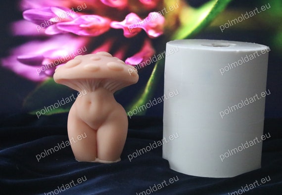 3D Female Body Shape Mushroom Silicone Mold Candle Making Molds Resin Soap  Mould