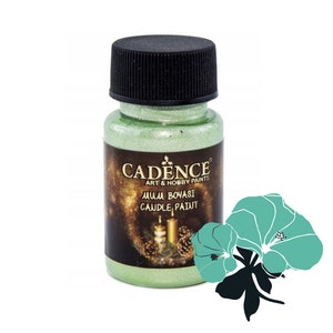 Pintura para velas con purpurina Menthol Cadence para decoración de velas y jabones 50ML