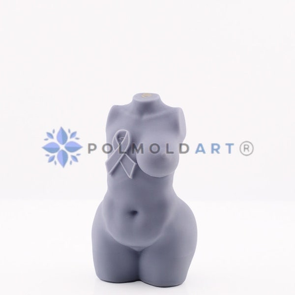 Donna Combatti il cancro al seno Stampo in silicone 3D per fare candele, resina, sapone, Dea, stampo per candele, curvy, seno, Femmina, donna, cancro