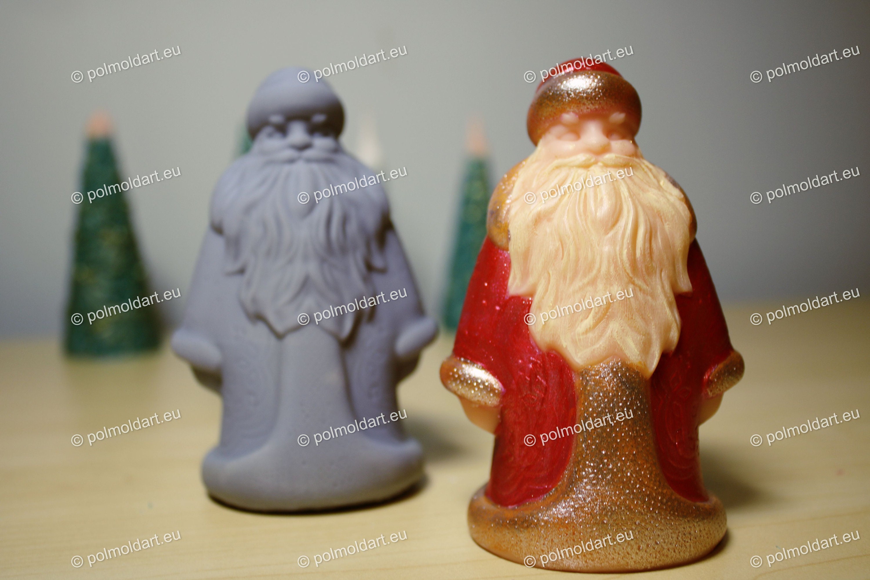 Moule Silicone 3D Père Noël - Pour Bougies, Savons DIY - 2 Tailles - Résistant Haute Température - Loisir Créatif