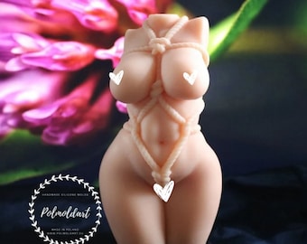 Beautiful Shibari Woman torso 3D Silicone Mold for making candles, resin, soap, Goddess, candle mold, Female, woman, statue