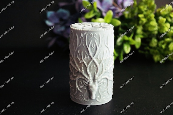 Magic forest deer 10cm 3D Silicone Mold for making candles, resin, ritual candles, celtic, animals, witchcraft, spirit, wedding candle mold
