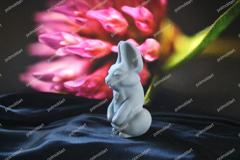 Funny Bunny 10cm 3D Silicone Mold for making candles, resin,soap, funny mold, rabbit, bachelorette party image 6