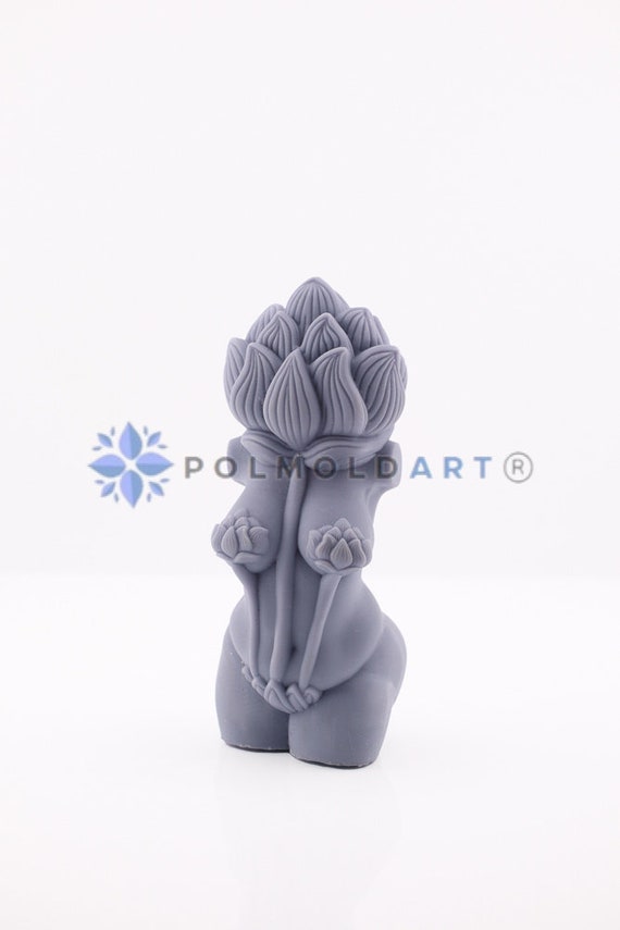 12cm Rose Girl 3D Silicone Mold for Making Candles, Resin, Soap
