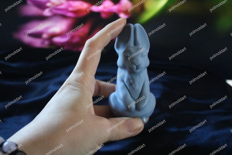 Funny Bunny 10cm 3D Silicone Mold for making candles, resin,soap, funny mold, rabbit, bachelorette party image 3