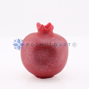 Stampo in silicone 3D piccolo melograno per realizzare candele, resina, sapone, frutta, mela, rosso, stampo per candele di melograno