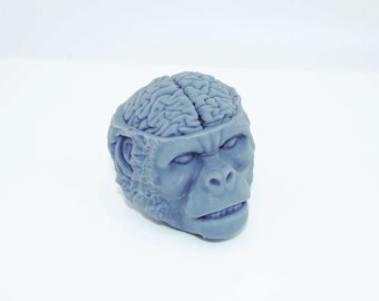 Monkey with brain 3D Silicone Mold for making candles, resin, soap, Halloween mold, brain mold, witchcrafts, magic, animal molds, spiritual