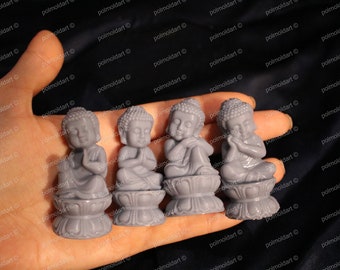 MINI Set 4 Buddha 6cm 3D Silicone Mold for makingcandles, resin, concrete, resin, third eye, altar, spiritual, meditation, Buddha Statue